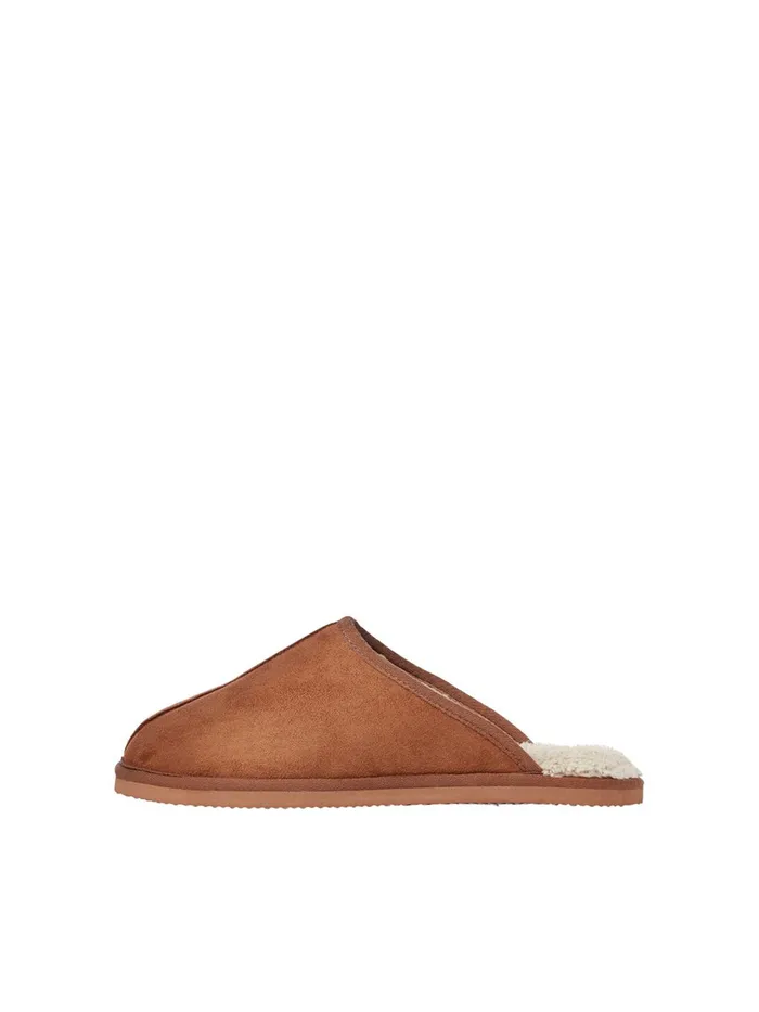 Flip Flops and Sandals JACK and JONES Mens TEDDY SLIPPERS Brown Almond Casaul