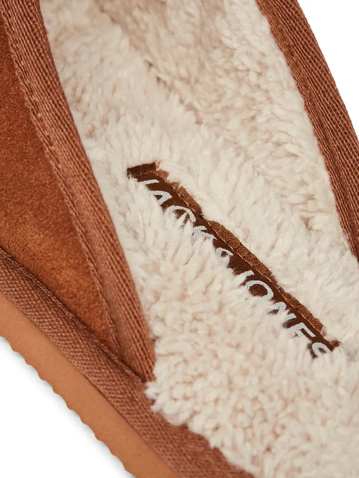 Flip Flops and Sandals JACK and JONES Mens TEDDY SLIPPERS Brown Almond Casaul
