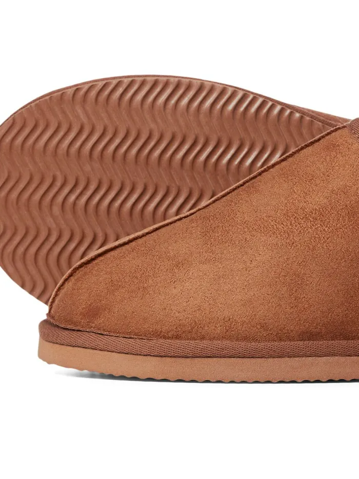 Flip Flops and Sandals JACK and JONES Mens TEDDY SLIPPERS Brown Almond Casaul