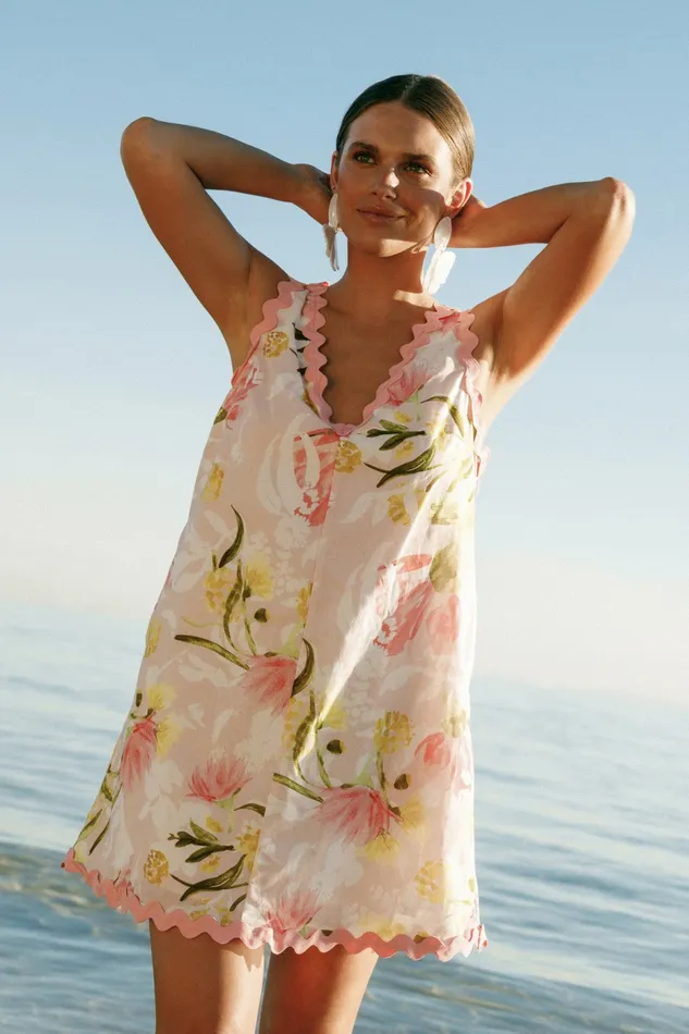 Floral Dresses Calliope Mini Dress Acacia Blossom Petal and Pup Women
