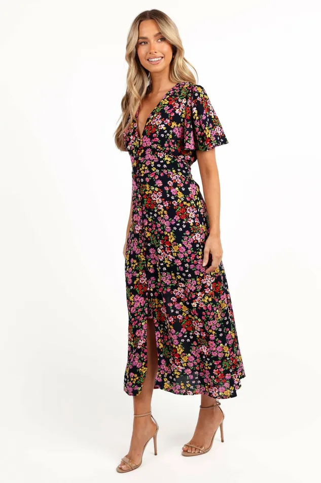 Floral Dresses Owena Midi Dress Midnight Daisy Petal and Pup Women