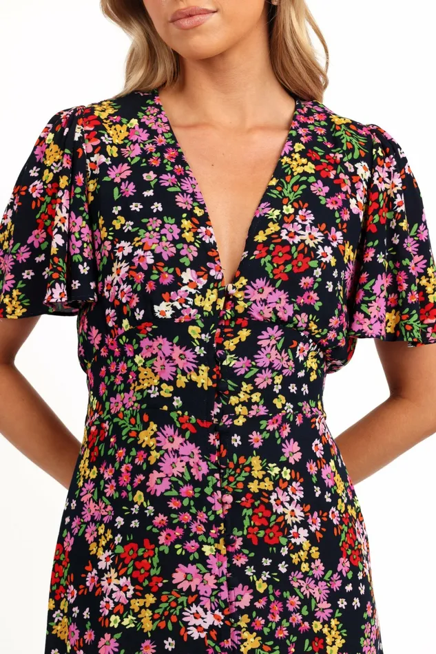 Floral Dresses Owena Midi Dress Midnight Daisy Petal and Pup Women