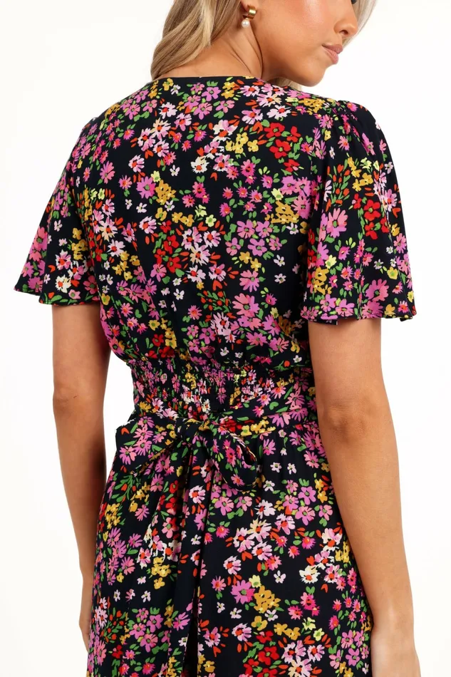Floral Dresses Owena Midi Dress Midnight Daisy Petal and Pup Women