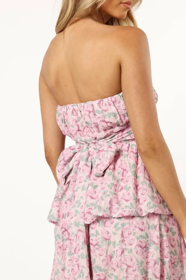 Floral Dresses Petal and Pup Women Kingsley Mini Ruffle Dress Pink Purple