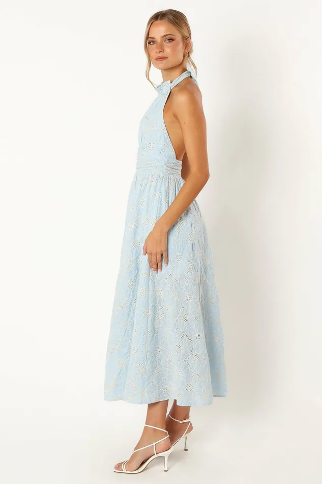 Floral Dresses Taila Halterneck Midi Dress Blue Floral 8211 Petal and Pup Women