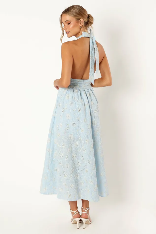 Floral Dresses Taila Halterneck Midi Dress Blue Floral 8211 Petal and Pup Women