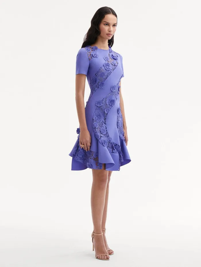 Floral Guipure Asymmetrical Dress Crocus Women Oscar De La Renta Dresses Floral Guipure Asymmetrical Dress Crocus Women Oscar De La Renta Dresses