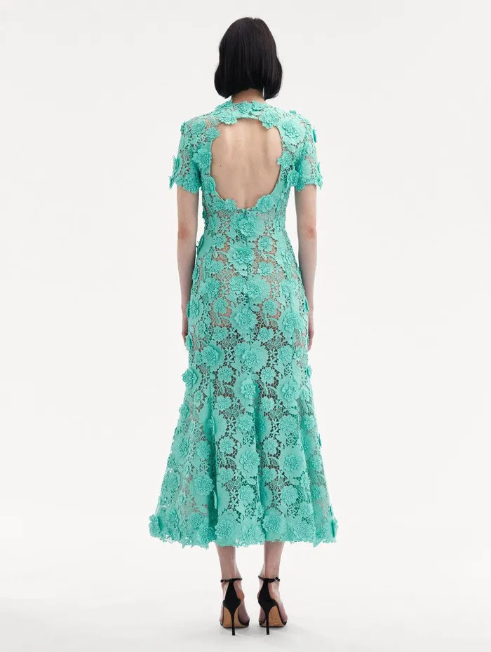 Floral Guipure Cocktail Dress Soft Mint Women Oscar De La Renta Dresses Floral Guipure Cocktail Dress Soft Mint Women Oscar De La Renta Dresses