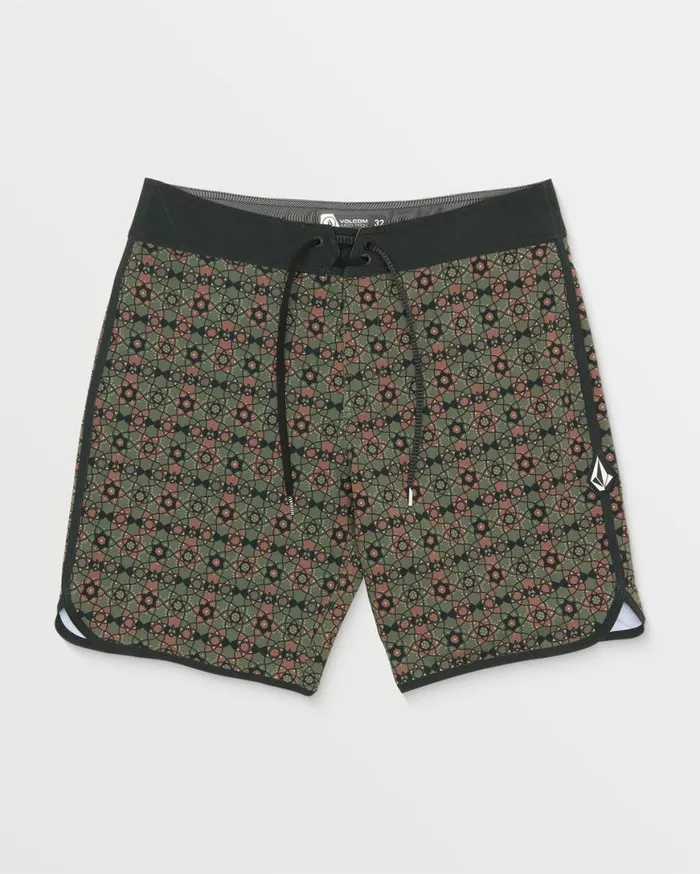Fractal Scallop ModTech Trunks 8211 Black Mens Volcom Boardshorts and Trunks