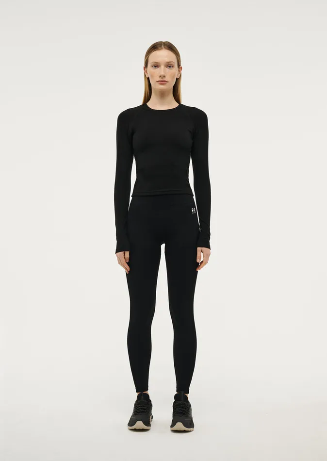 FREE PLAY 30 LONG SLEEVE RIB TEE IN BLACK Baseline PE Nation Women
