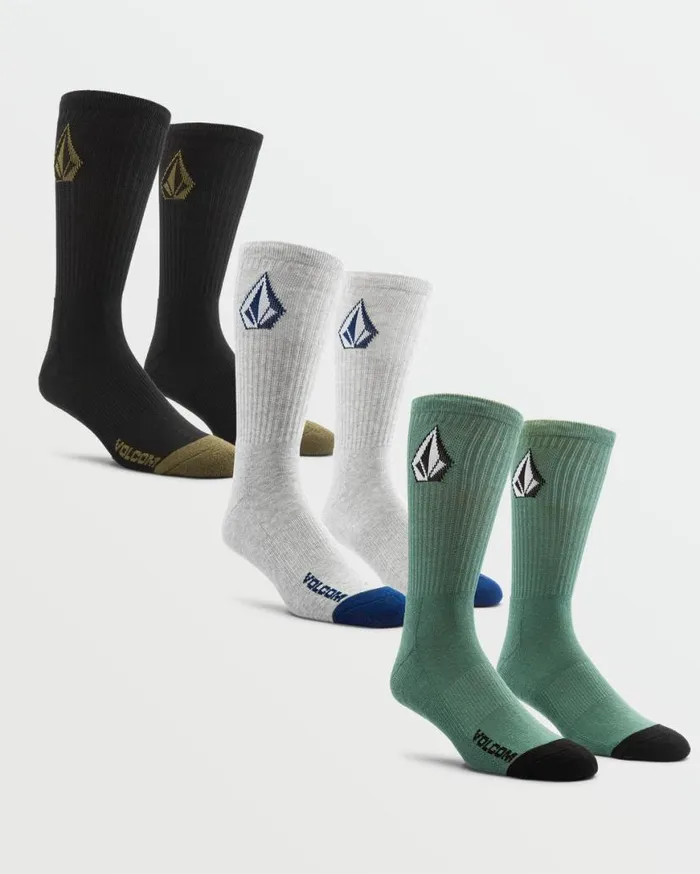 Full Stone Socks 3 Pack 8211 Petro Mens Volcom Socks