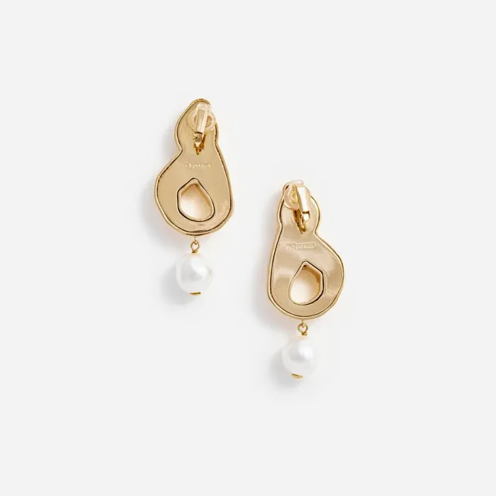 Gold Faux Pearl Drop Earrings Women Self Portrait Jewellery