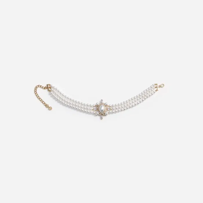 Gold Pearl Choker Women Self Portrait Jewellery Gold Pearl Choker Women Self Portrait Jewellery