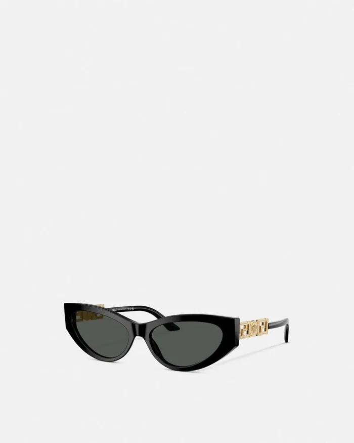 Greca Strass CatEye Sunglasses Blackgold Women Versace Sunglasses