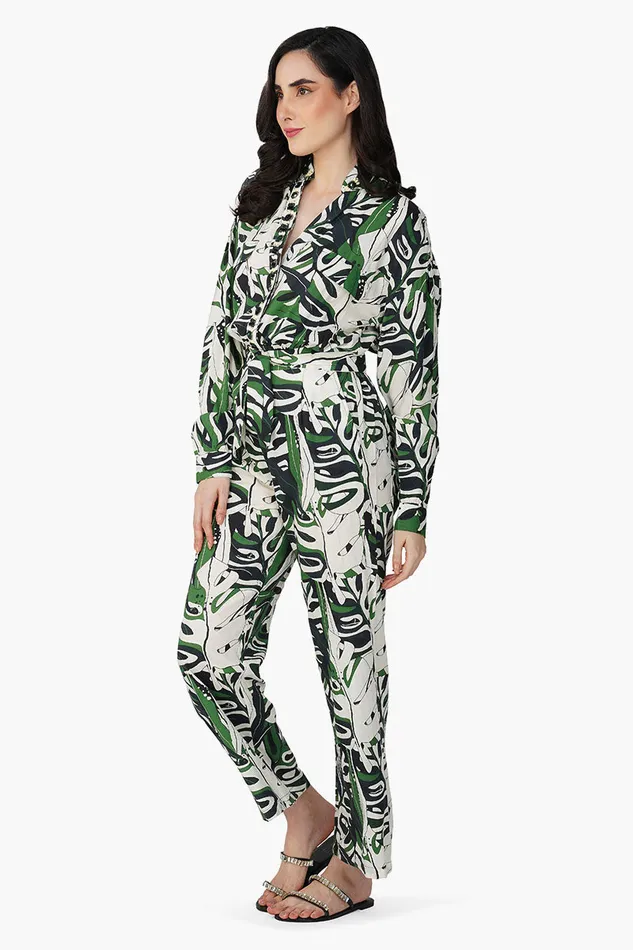 Green Birch Tropical Printed Jumpsuit Women Jumpsuits America and Beyond