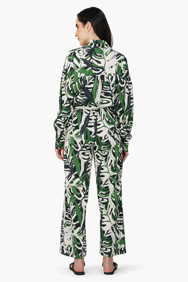 Green Birch Tropical Printed Jumpsuit Women Jumpsuits America and Beyond