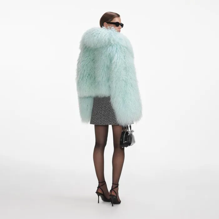 Green Shearling Jacket Women Self Portrait Outerwear Green Shearling Jacket Women Self Portrait Outerwear