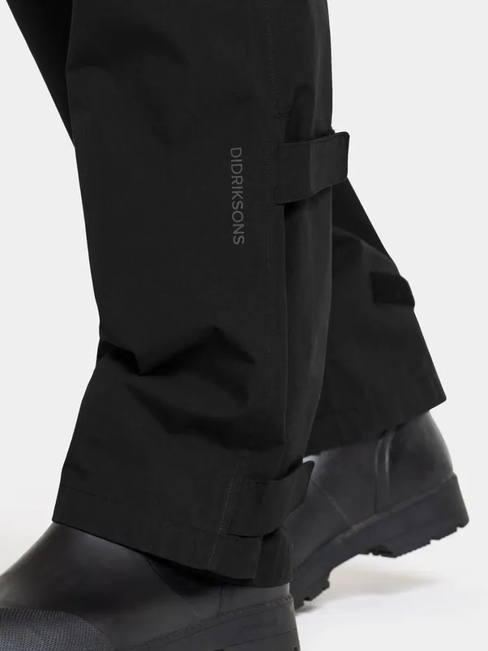 Grit Unisex Rain Pants Black Men Didriksons Waterproof Trousers