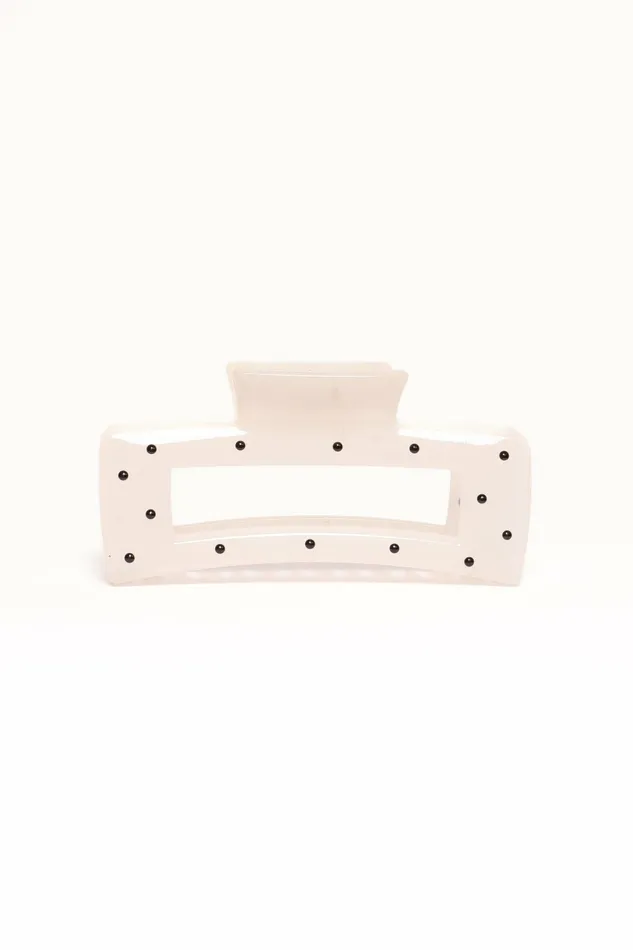 Hair Accessories Women Avah Hair Clip White Polka Dot Petal and Pup