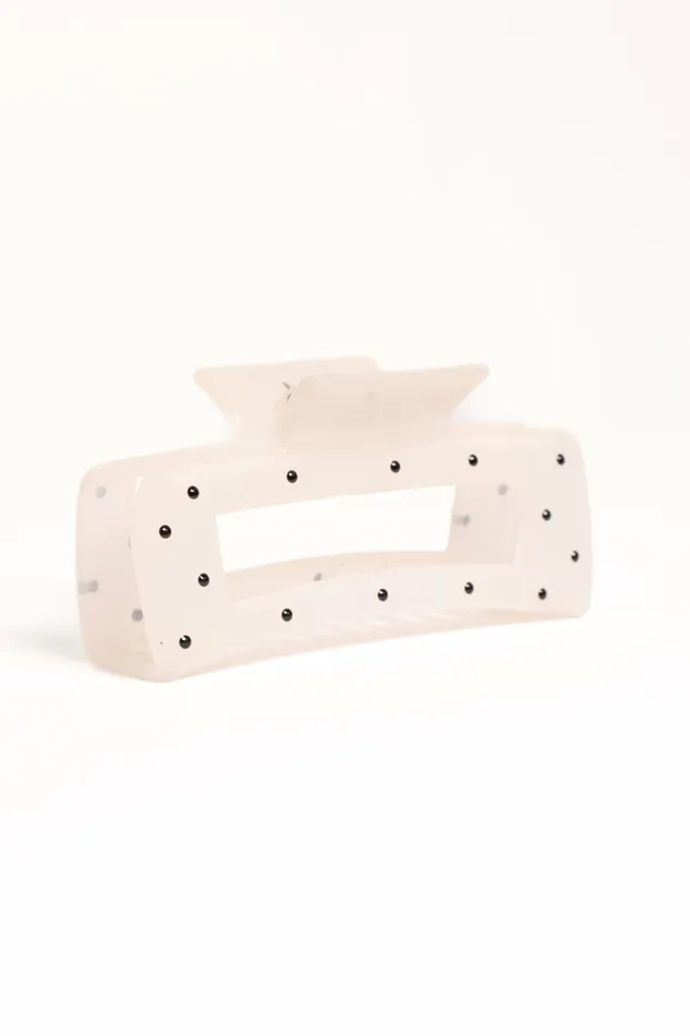 Hair Accessories Women Avah Hair Clip White Polka Dot Petal and Pup