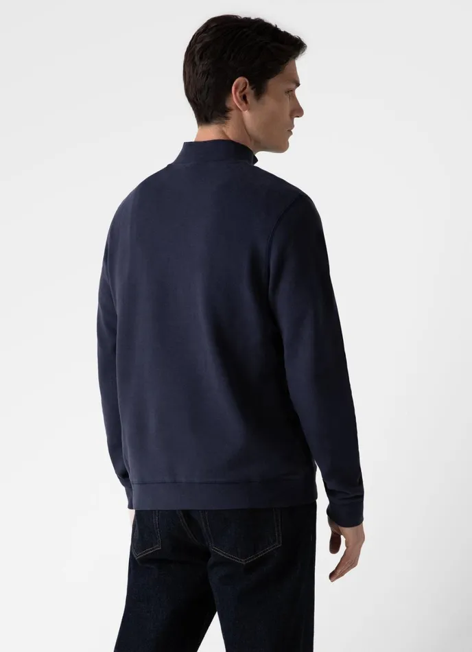 Half Zip Loopback Sweatshirt Navy Men SUNSPEL Sweatshirts and Sweatpants