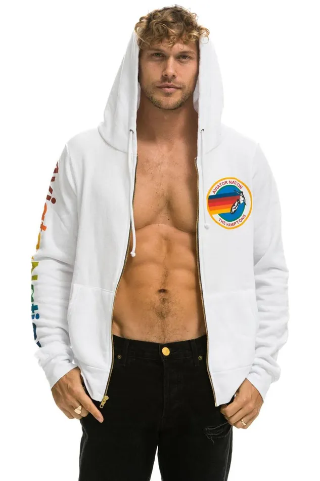 Hamptons Hoodie 8211 White WomenMen Aviator Nation Hoodies