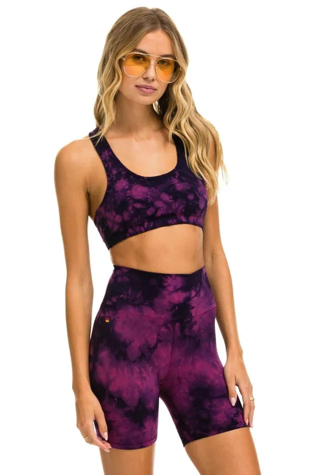 Hand Dyed 6 Inch HiRise Biker Short 8211 Tie Dye Crystal Rose Women Aviator Nation Shorts