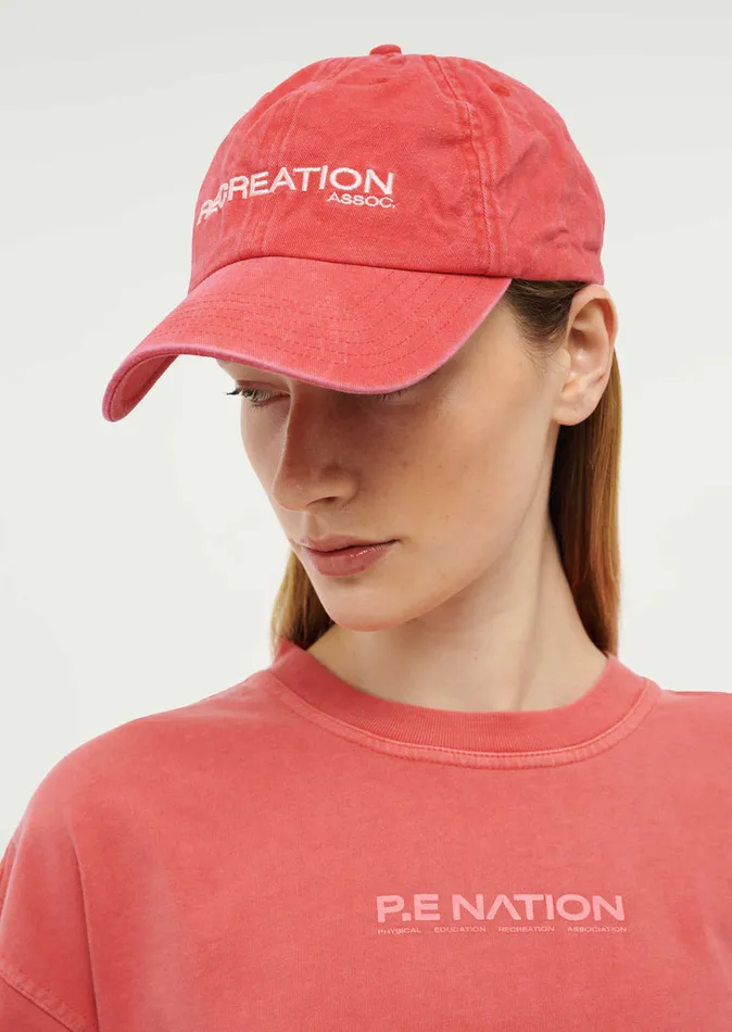 Hats Women PE Nation THROWBACK CAP IN POPPY RED