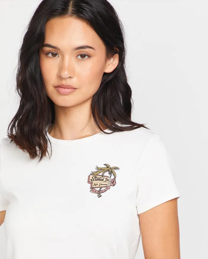 Have A Clue Tee 8211 Star White Womens Volcom Tops