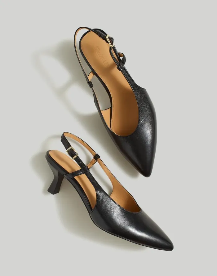 Heels Women Madewell The Debbie Slingback Pump True Black