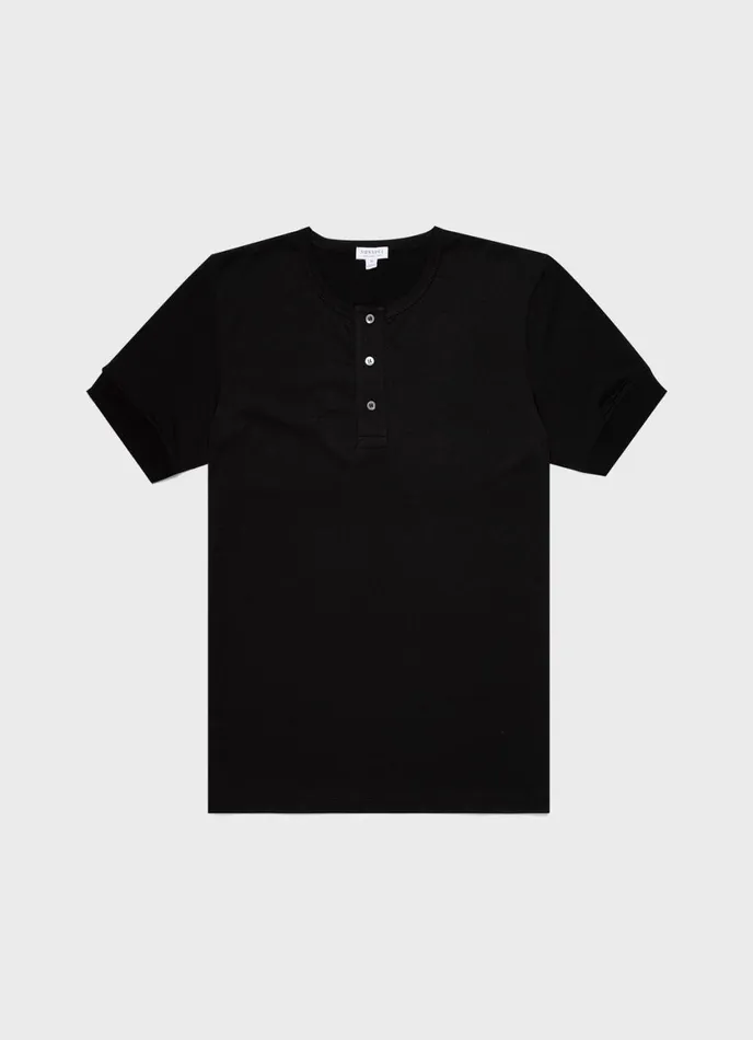 Henley Tshirt Black Men SUNSPEL Tshirts