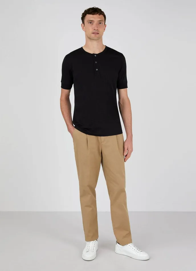 Henley Tshirt Black Men SUNSPEL Tshirts
