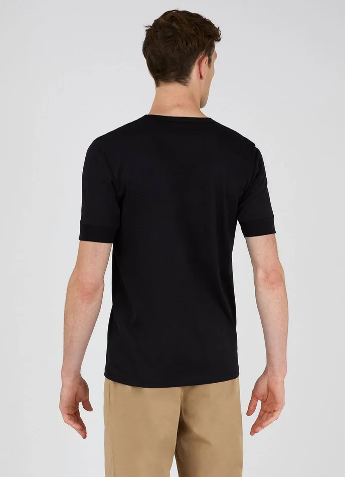 Henley Tshirt Black Men SUNSPEL Tshirts
