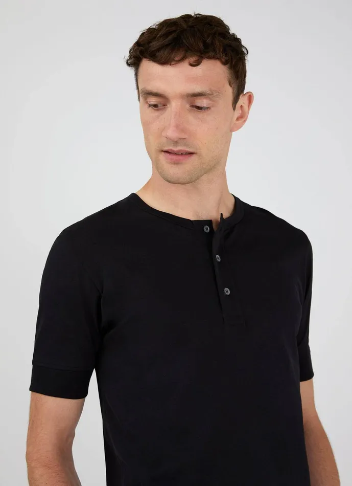 Henley Tshirt Black Men SUNSPEL Tshirts