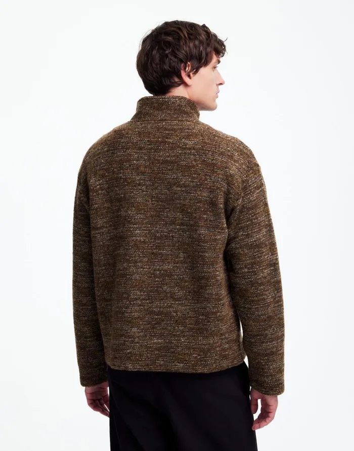 Hoodies and Sweatshirts Men Madewell Boucl QuarterZip Pullover Brown