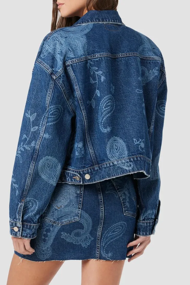 Hudson Jeans Jackets and Outerwear Brea Swing Trucker Jacket Laser Paisley 8211 Women