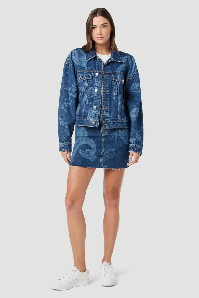 Hudson Jeans Jackets and Outerwear Brea Swing Trucker Jacket Laser Paisley 8211 Women