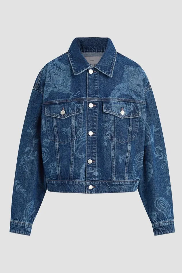 Hudson Jeans Jackets and Outerwear Brea Swing Trucker Jacket Laser Paisley 8211 Women