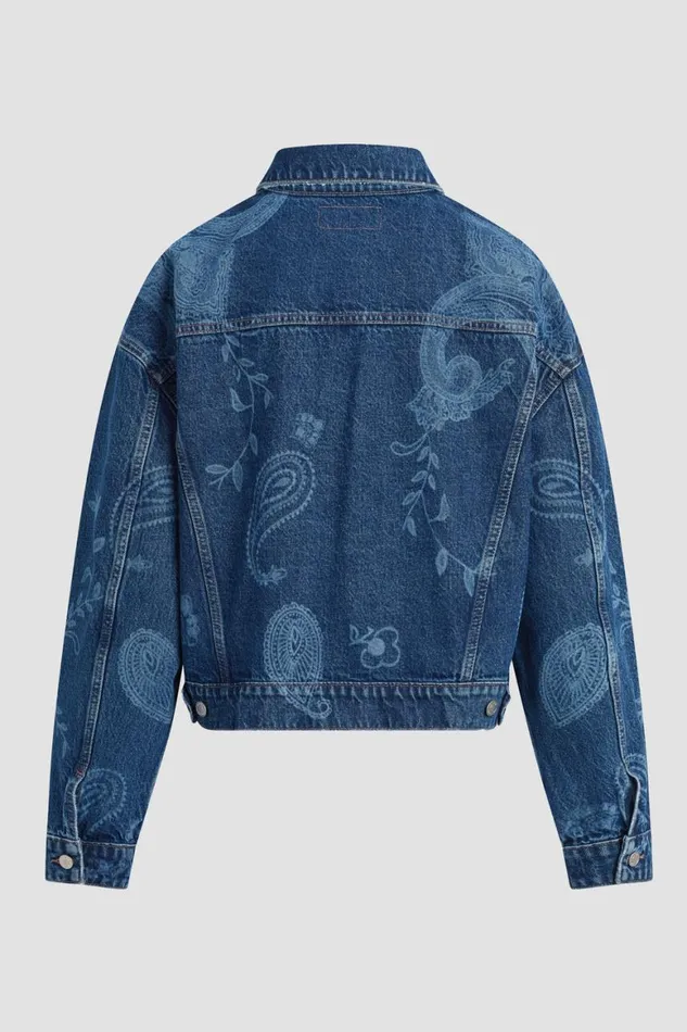 Hudson Jeans Jackets and Outerwear Brea Swing Trucker Jacket Laser Paisley 8211 Women