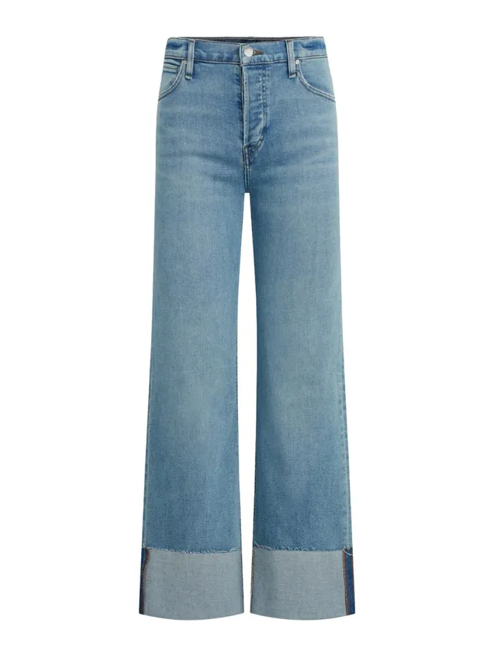 Hudson Jeans Petite Inseams Rosie MidRise Wide Leg Petite Jean W Cuff Oak 8211 Women