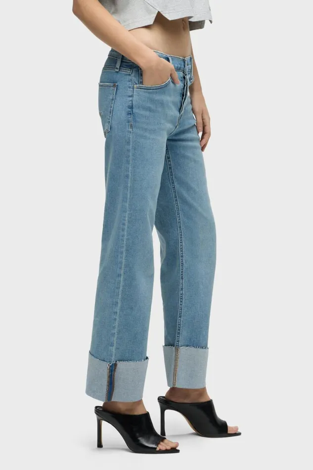 Hudson Jeans Petite Inseams Rosie MidRise Wide Leg Petite Jean W Cuff Oak 8211 Women