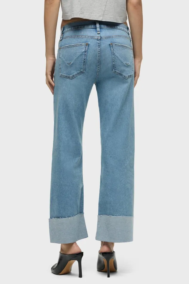 Hudson Jeans Petite Inseams Rosie MidRise Wide Leg Petite Jean W Cuff Oak 8211 Women