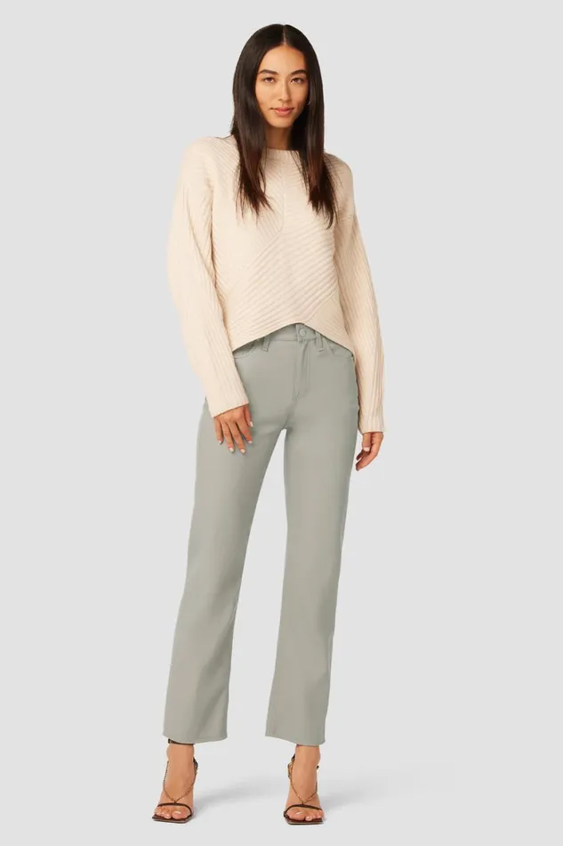 Hudson Jeans Straight Remi HighRise Vegan Leather Straight Pant Moonrock 8211 Women