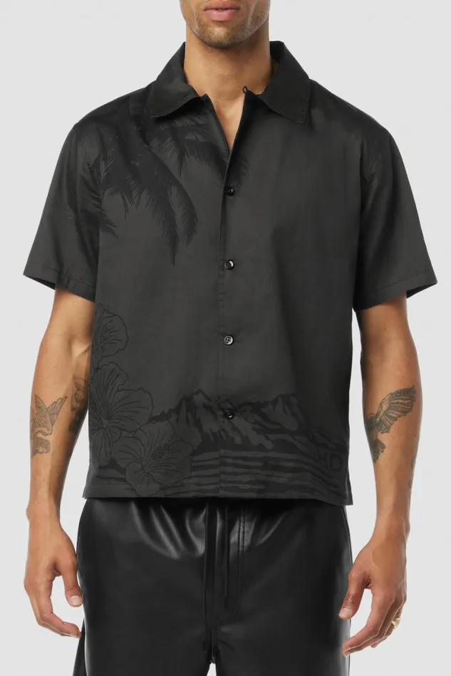Hudson Jeans Tops and Sweaters Camp Shirt Night Palm 8211 Men