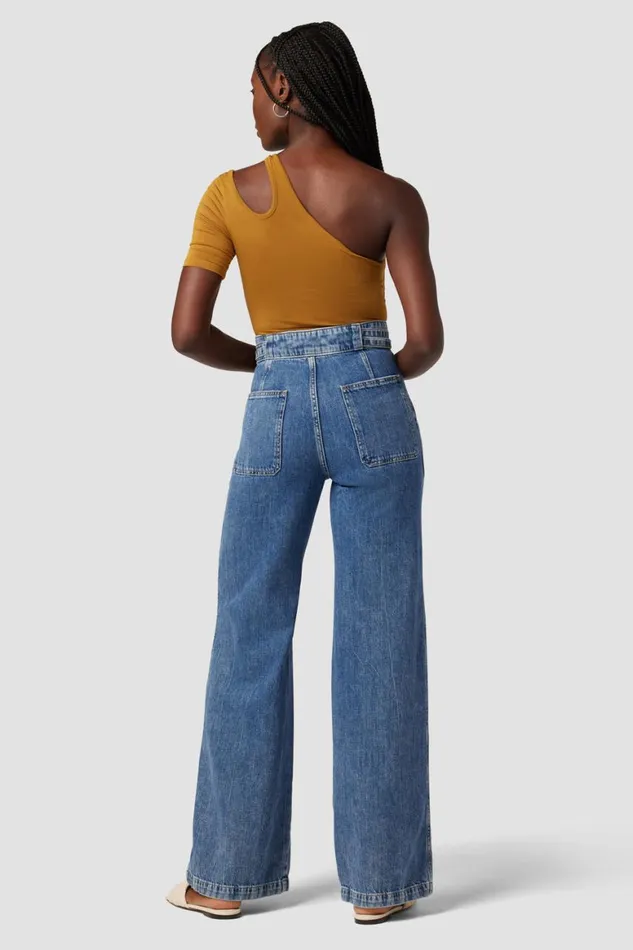 Hudson Jeans Tops and Sweaters Short Sleeve Asymmetrical Bodysuit Desert Sand 8211 Women