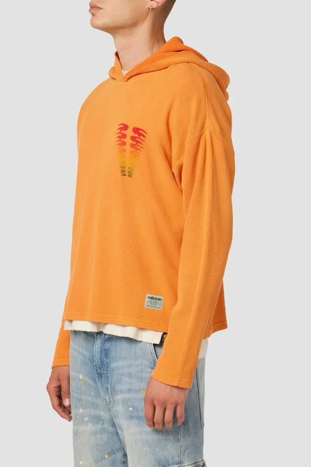 Hudson Jeans Tops and Sweaters Thermal Hoodie Orange Citrus 8211 Men