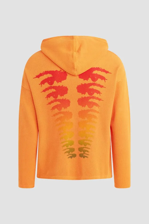 Hudson Jeans Tops and Sweaters Thermal Hoodie Orange Citrus 8211 Men