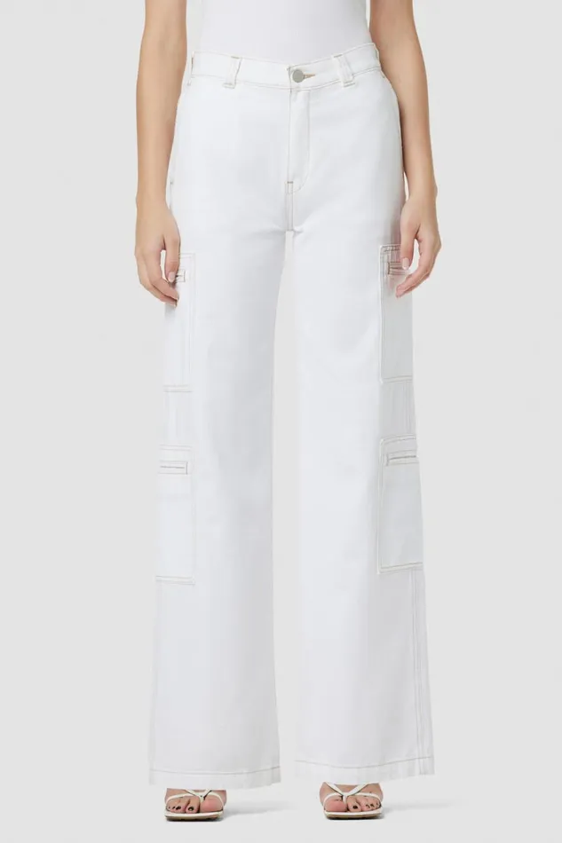 Hudson Jeans Wide Leg HighRise Welt Pocket Wide Leg Cargo White 8211 Women