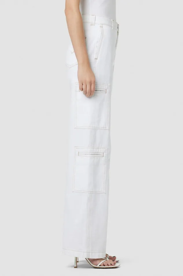 Hudson Jeans Wide Leg HighRise Welt Pocket Wide Leg Cargo White 8211 Women Hudson Jeans Wide Leg HighRise Welt Pocket Wide Leg Cargo White 8211 Women