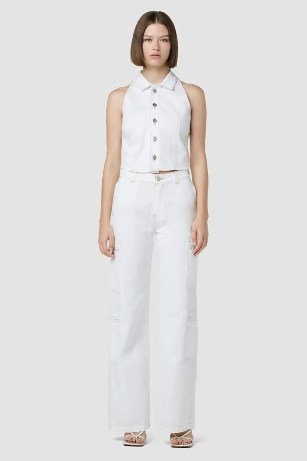Hudson Jeans Wide Leg HighRise Welt Pocket Wide Leg Cargo White 8211 Women Hudson Jeans Wide Leg HighRise Welt Pocket Wide Leg Cargo White 8211 Women